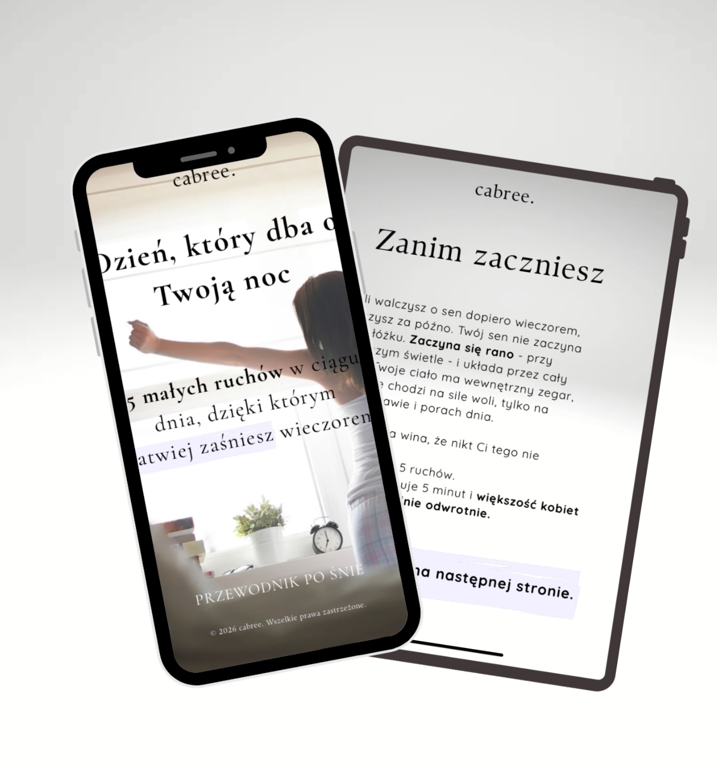 Przewodnik Dzień, który dba o Twoją noc - okładka na iPhonie i tablecie